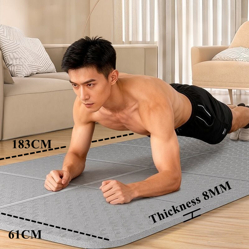 Pilates Yoga Mat Workout - Opvouwbare mat 183x61x0,8cm Milieuvriendelijke oefenmat Pilates