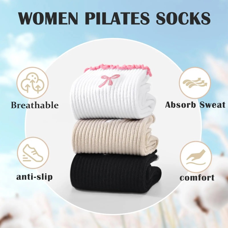 Yoga Pilates Yoga - Professionele yogasokken, katoenen band met siliconen